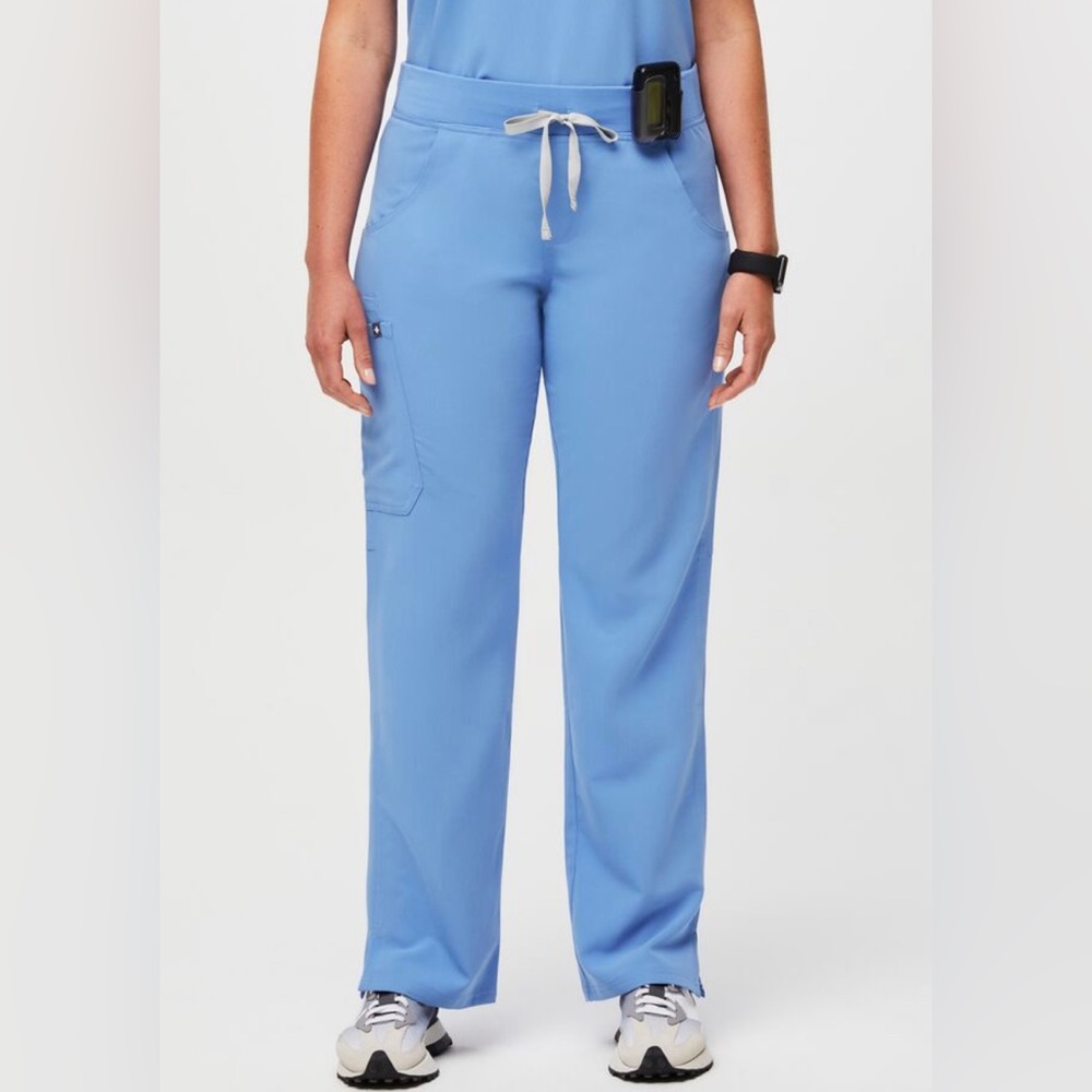 Figs Light Blue Straight-Leg Medical Scrub Pants